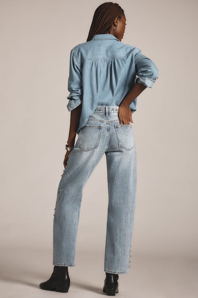 Pistola Lexi Mid-Rise Bowed Straight-Leg Jeans #2