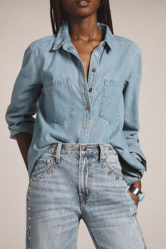 Pistola Lexi Mid-Rise Bowed Straight-Leg Jeans #3