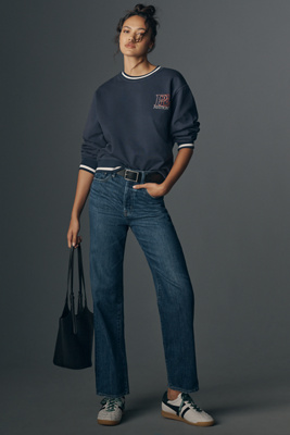 Pistola Charlie High-rise Clash Classic Straight Ankle Jean In Blue