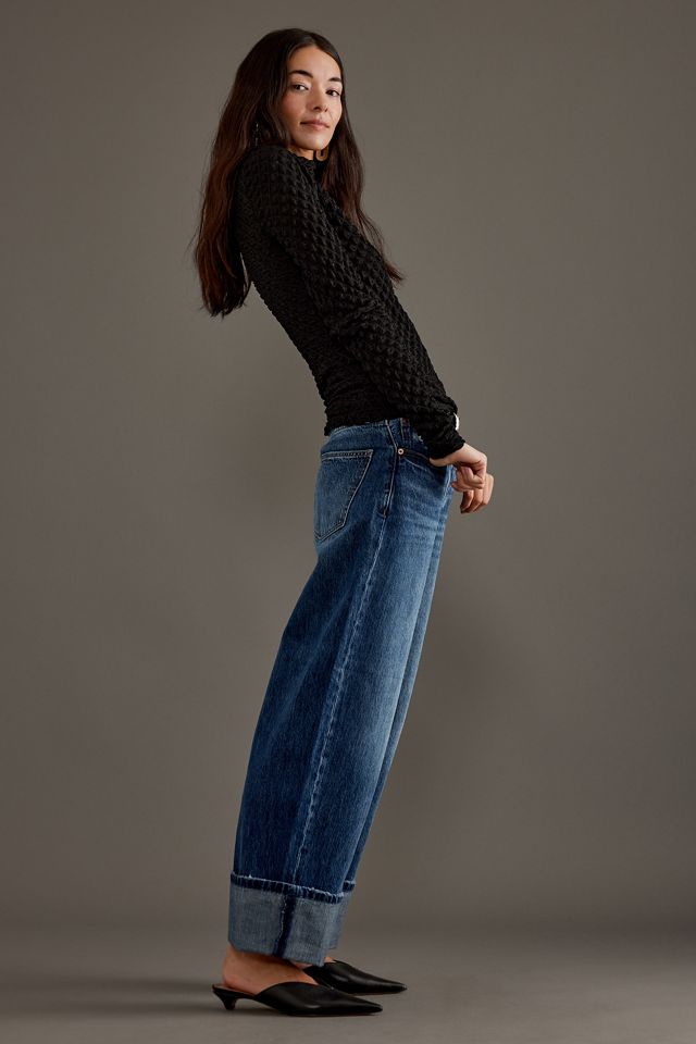 Jeans Pistola Ryder de Tiro Alto con Puños y Pierna Recta