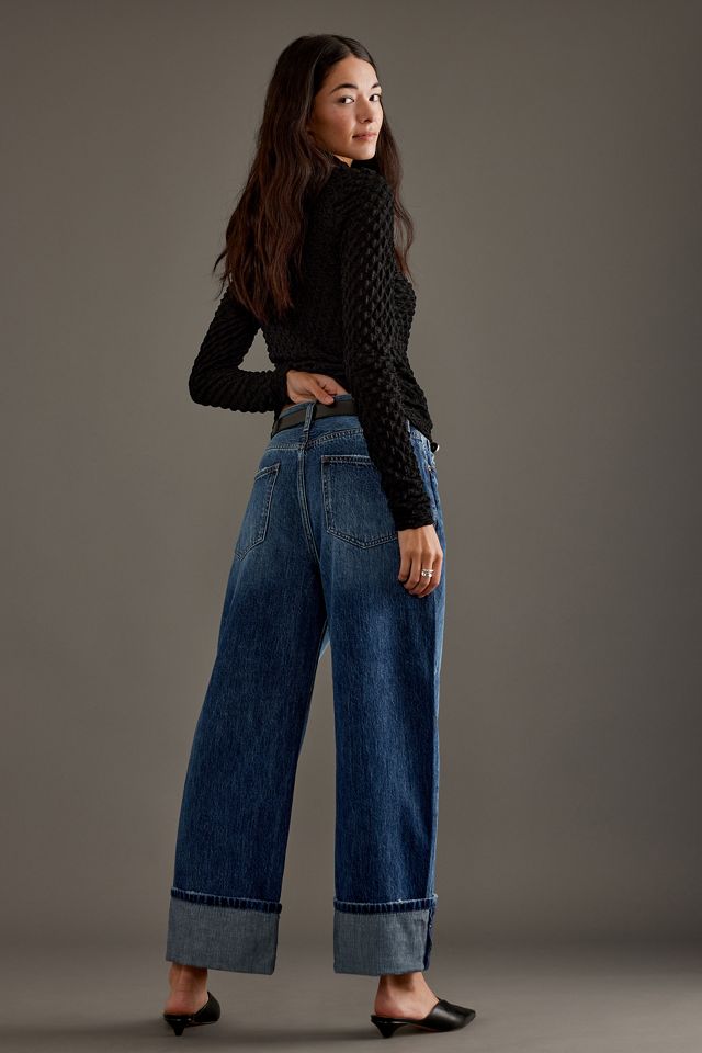 Jeans Pistola Ryder de Tiro Alto con Puños y Pierna Recta