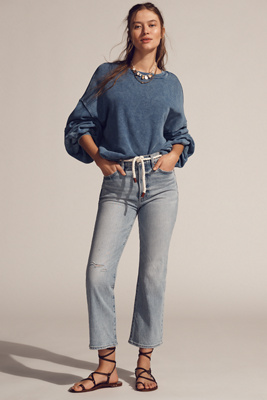 Pistola Ally High-rise Crop Flare Jeans In Blue