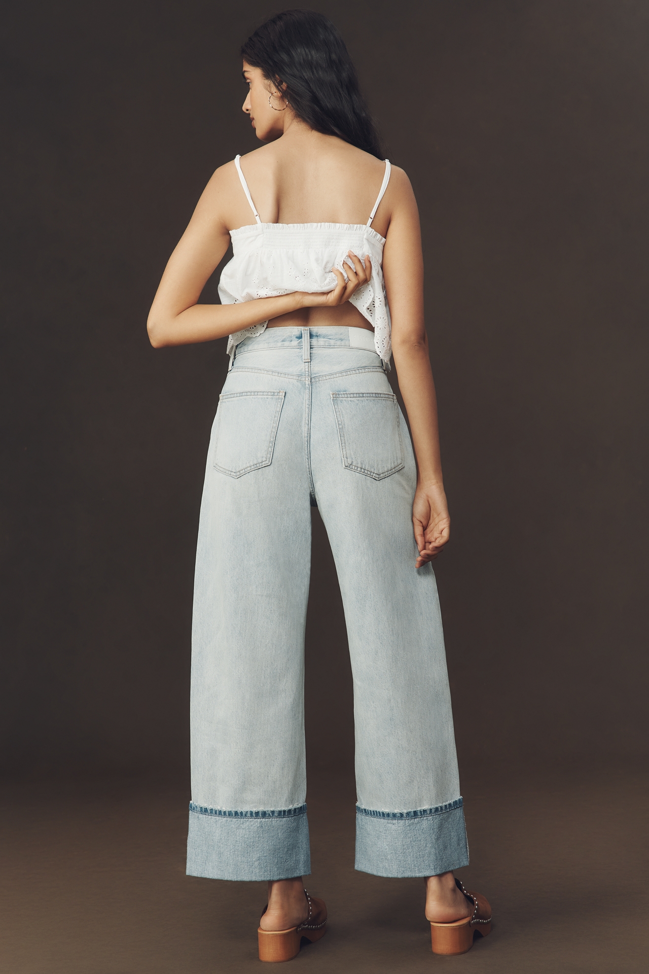 Pistola Ryder Petite High-Rise Cuffed Straight-Leg Jeans