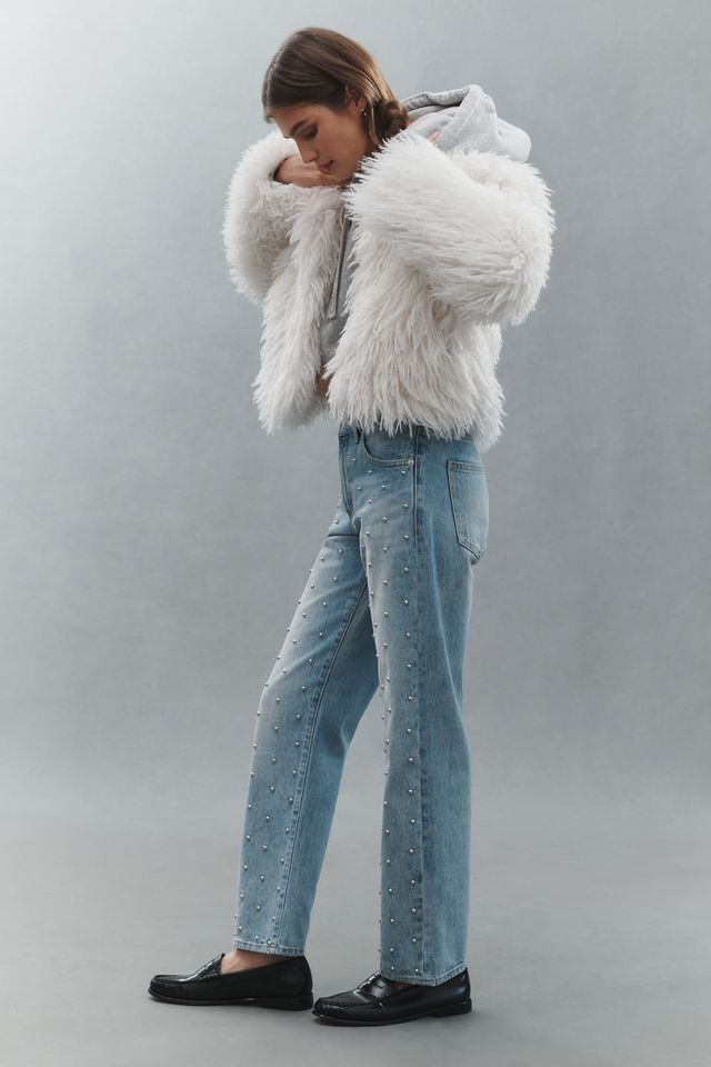 Pistola Lexi Mid-Rise Bowed Straight-Leg Jeans #2