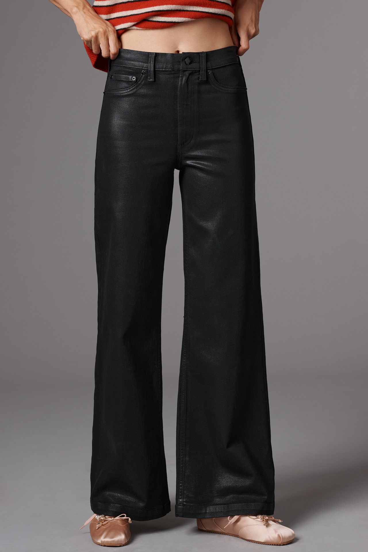 Pistola Lana High-Rise Wide-Leg Coated Jeans