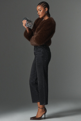 Pistola Lexi Mid-rise Bowed Straight-leg Jeans In Brown