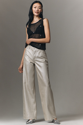 Pistola Tate High Rise Bowed Wide Leg Midnight