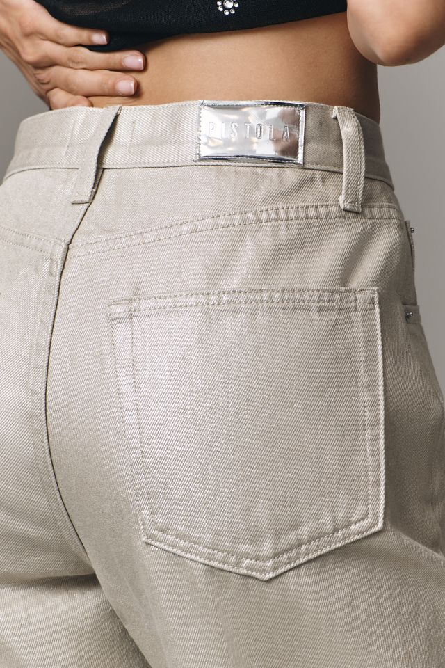 Pistola Tate High-Rise Bowed Wide-Leg Jeans #1