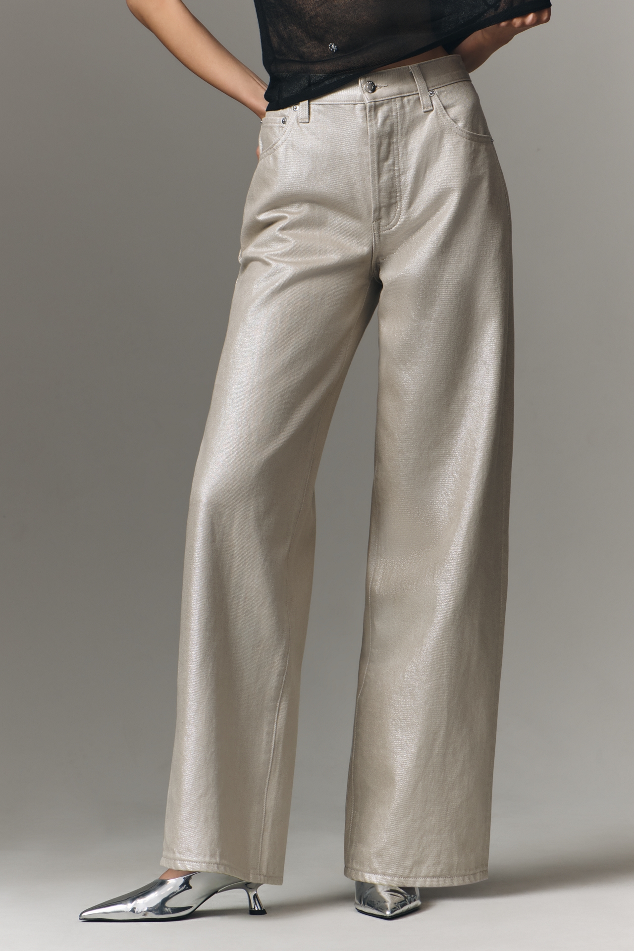 Pistola Tate High-Rise Bowed Wide-Leg Jeans