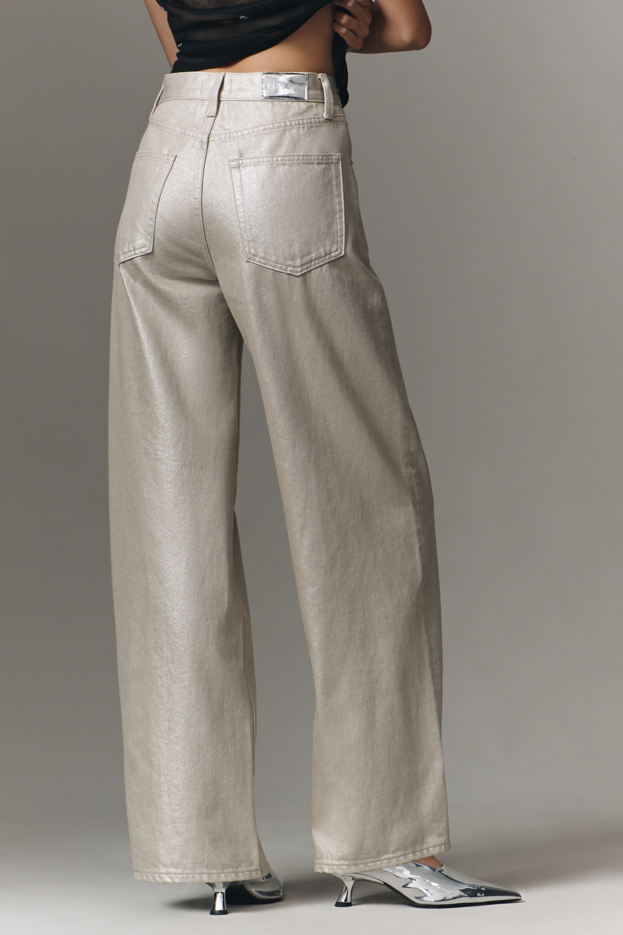 Pistola Tate High-Rise Bowed Wide-Leg Jeans