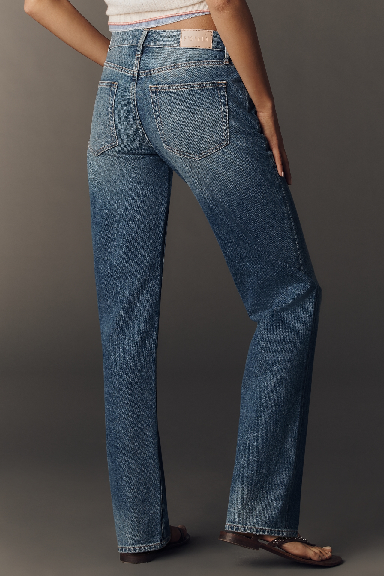 Pistola 100% Cotton Issa Mid-Rise Relaxed Straight-Leg Jeans