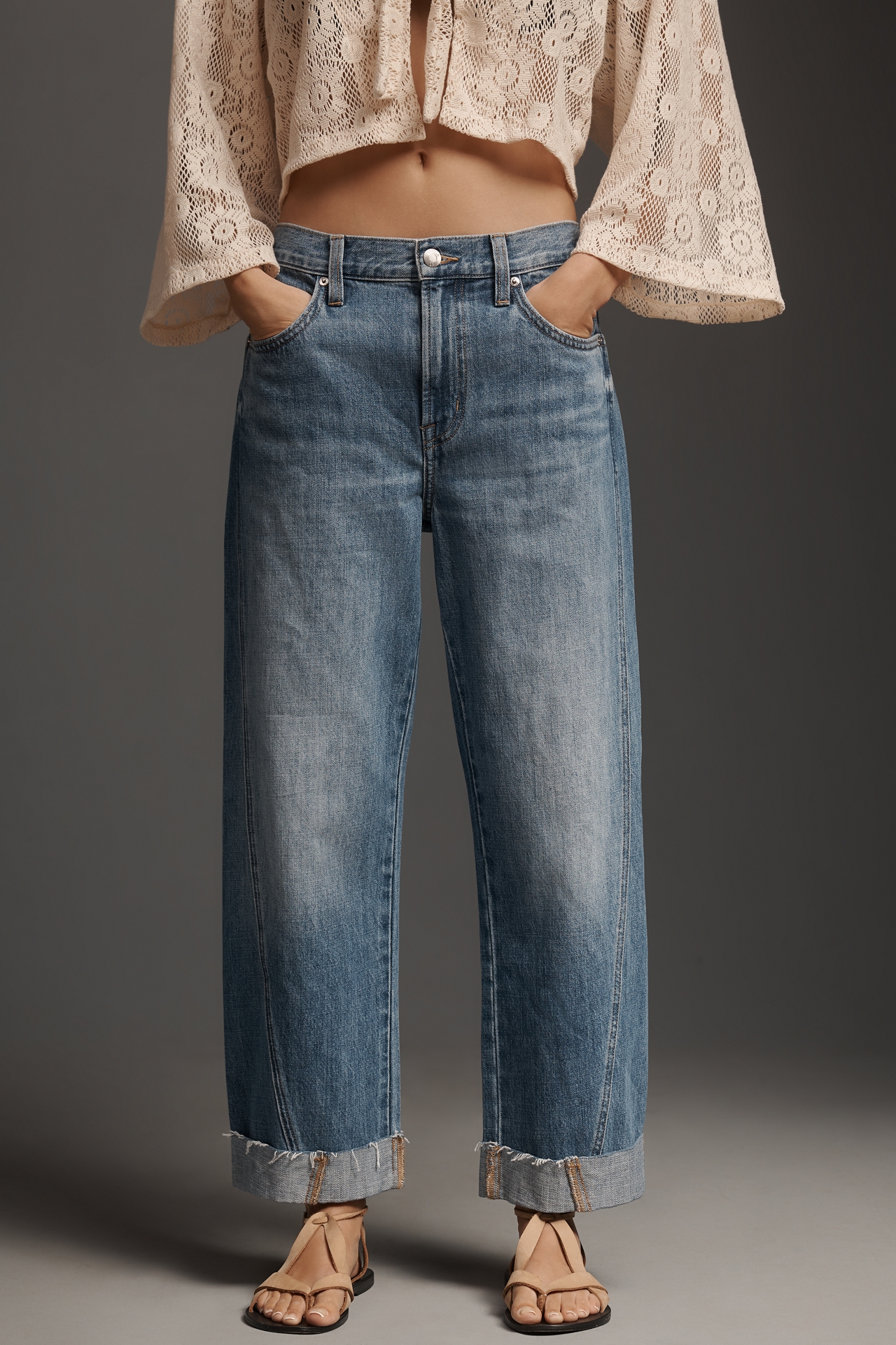 Pistola Kacey Mid-Rise Cuffed Relaxed Tapered Jeans