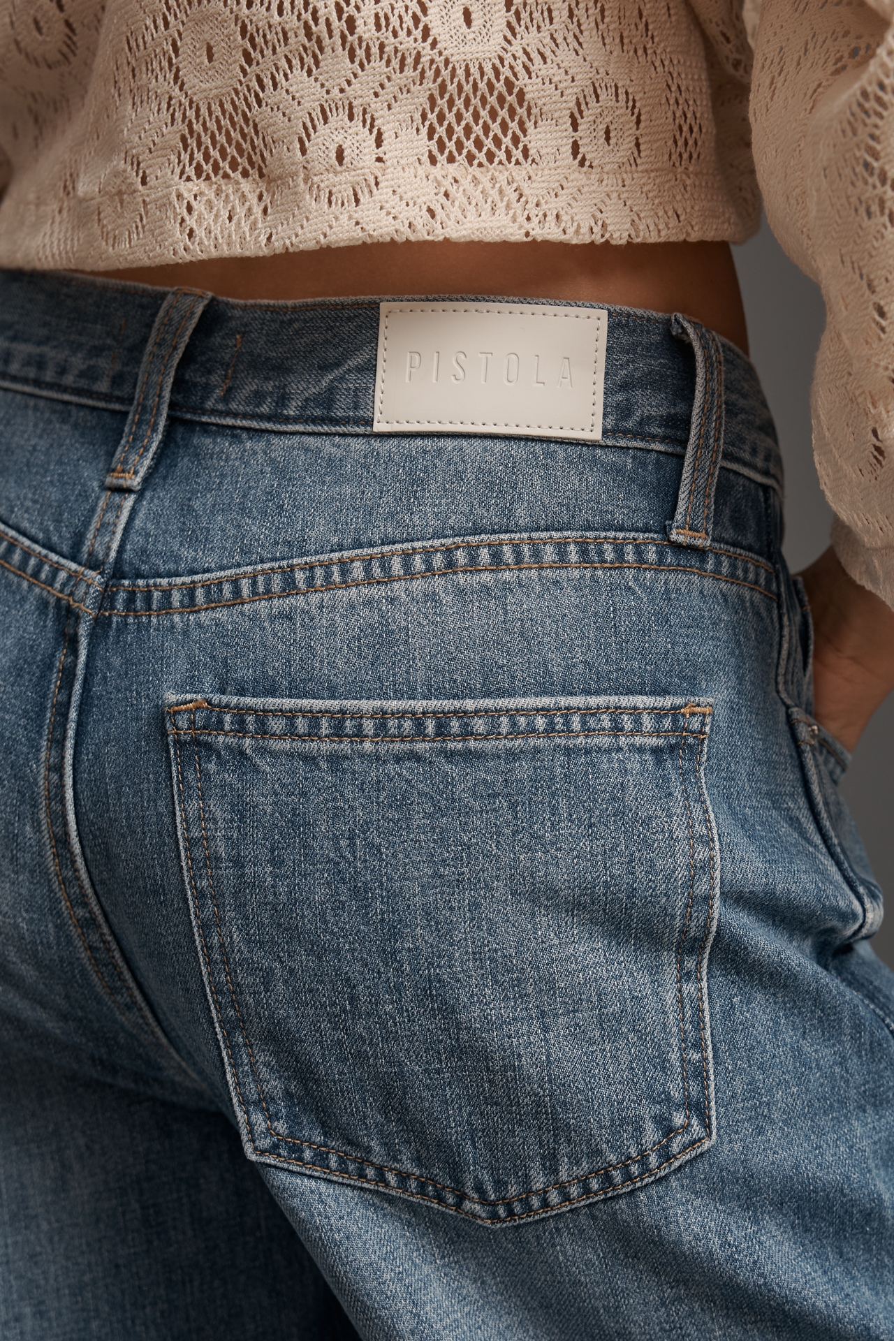 Pistola Kacey Mid-Rise Cuffed Relaxed Tapered Jeans