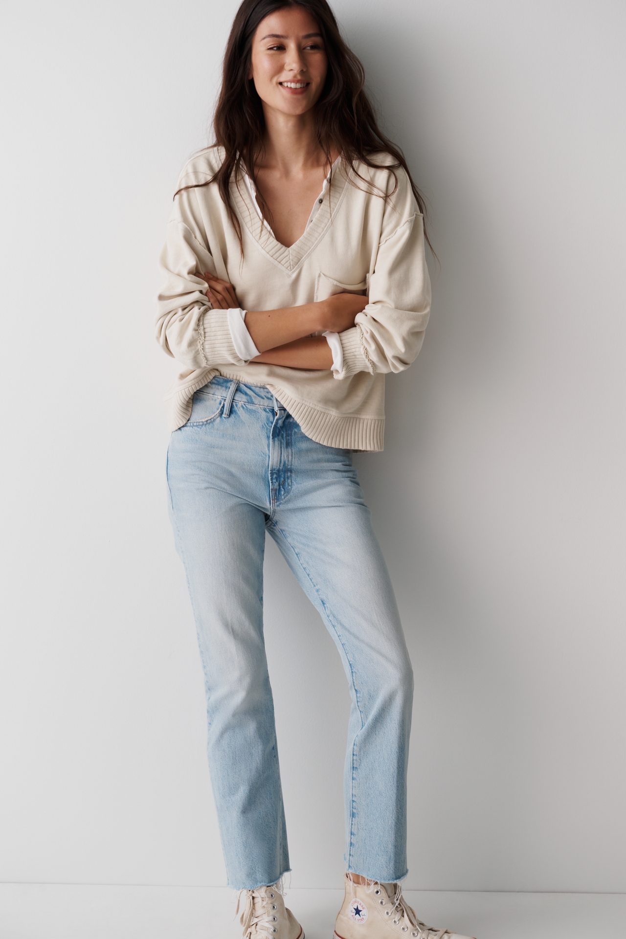 Pistola Lexi Cotton Mid-Rise Straight Jeans