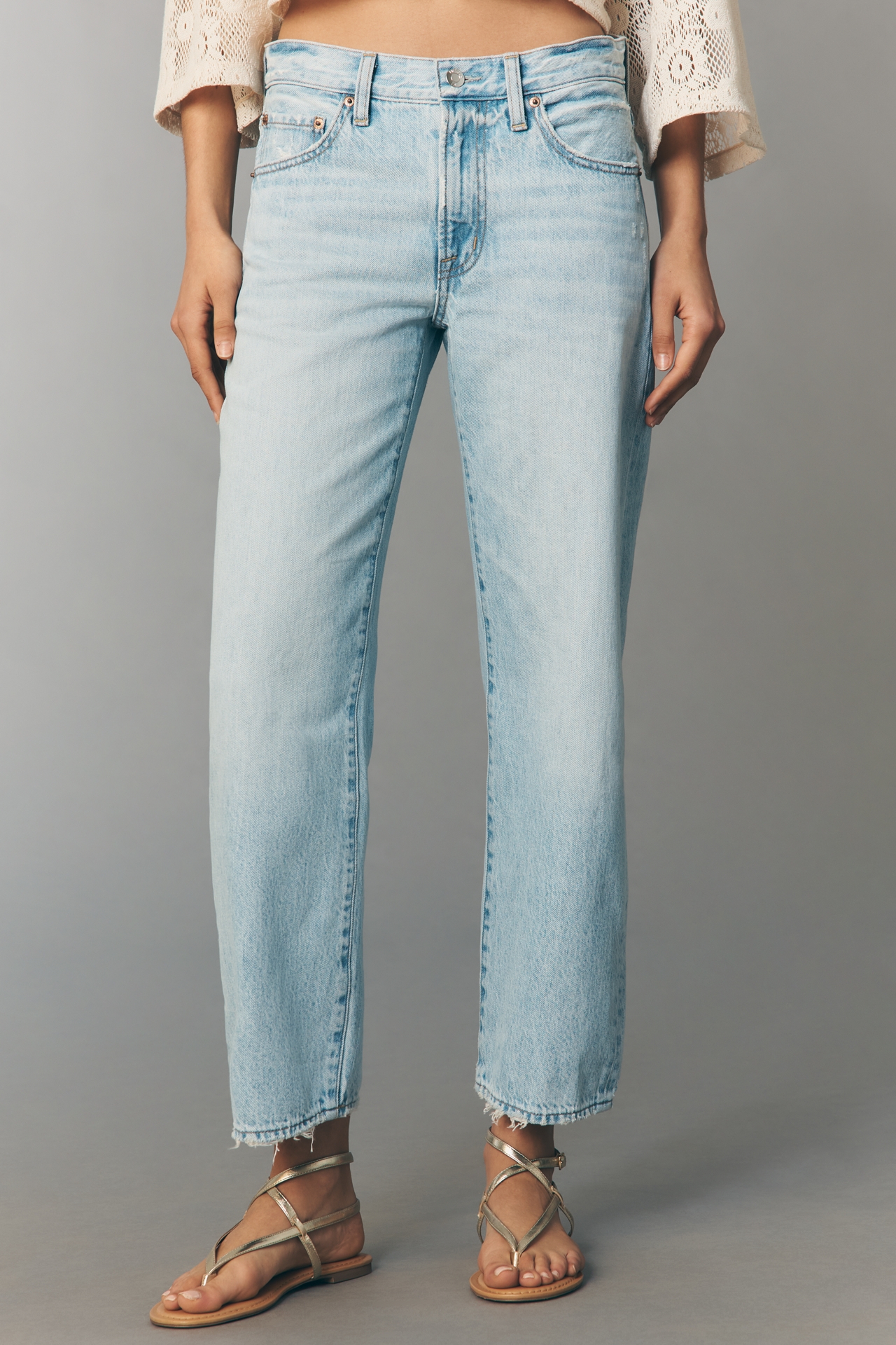 Pistola Lexi Cotton Mid-Rise Straight Jeans