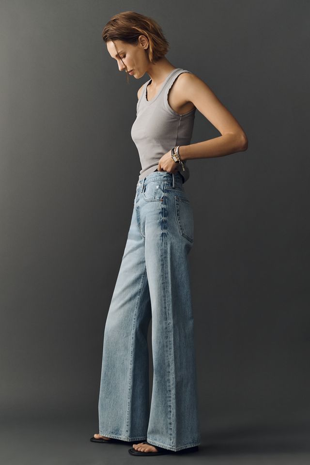 Pistola Larsen High Rise Relaxed Flare Jeans | Anthropologie