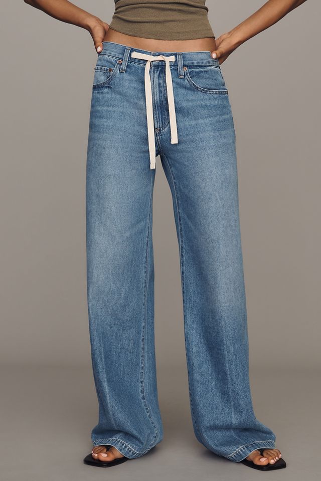 Pistola Jadyn High-Rise Wide-Leg Drawstring Jeans | Anthropologie