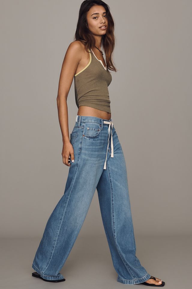 Pistola Jadyn High-Rise Wide-Leg Drawstring Jeans | Anthropologie