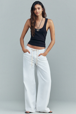 Pistola Jadyn High-Rise Drawstring Wide-Leg Jeans | Anthropologie