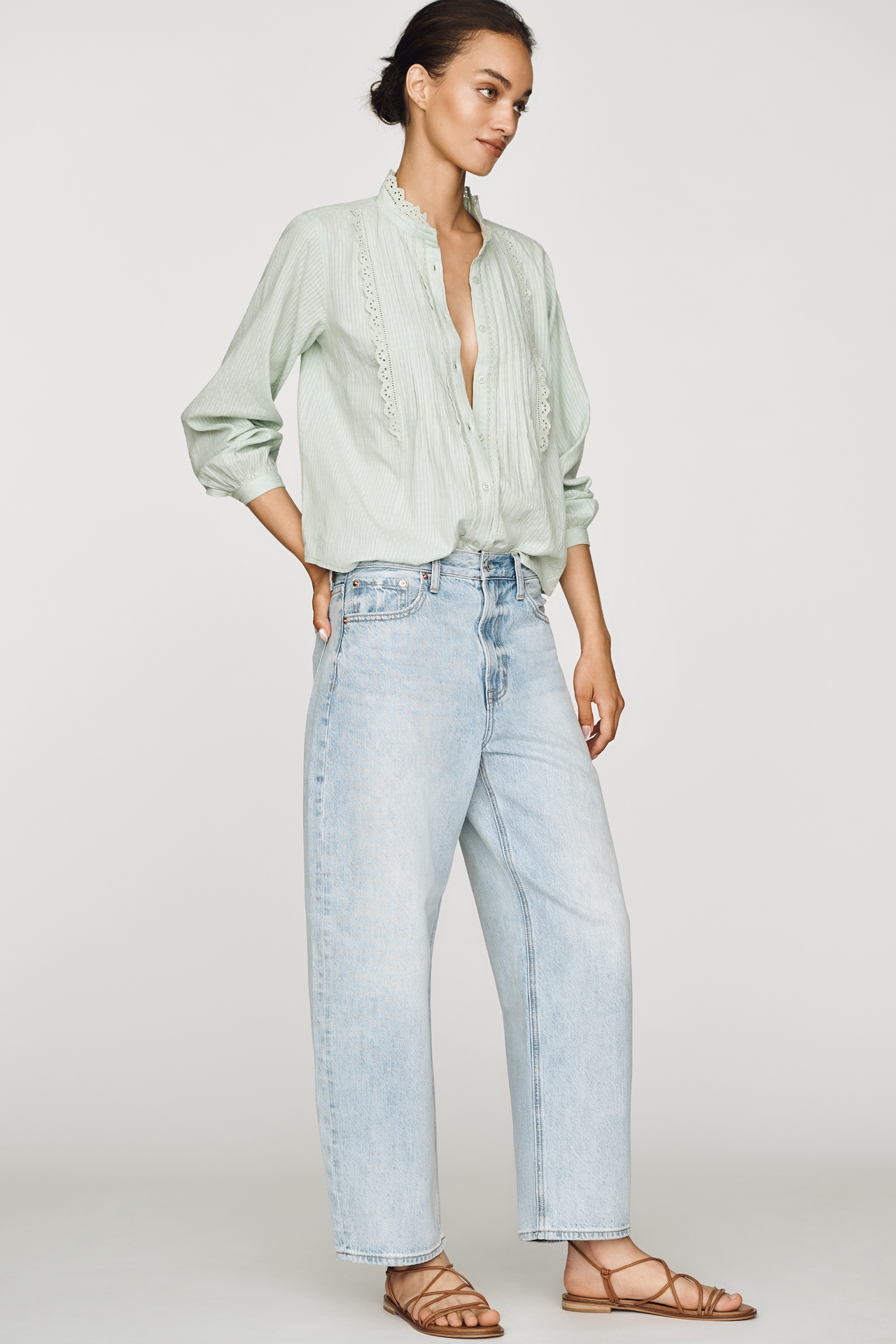 Pistola Petite Wes High-Rise Barrel-Leg Jeans
