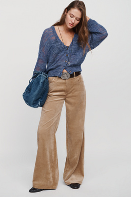 Pistola Jadyn Mid Rise Wide Leg Corduroy Jeans by Anthropologie