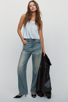 Pistola Wes High Rise Barrel Leg Jeans by Anthropologie