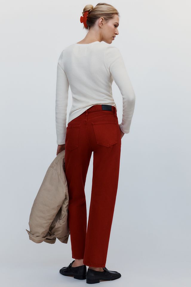 PISTOLA Lexi Mid Rise Bowed Straight Leg Jeans | Anthropologie