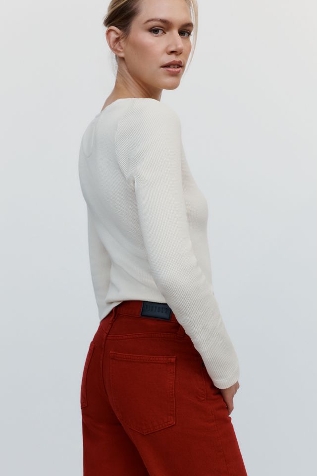 PISTOLA Lexi Mid Rise Bowed Straight Leg Jeans | Anthropologie