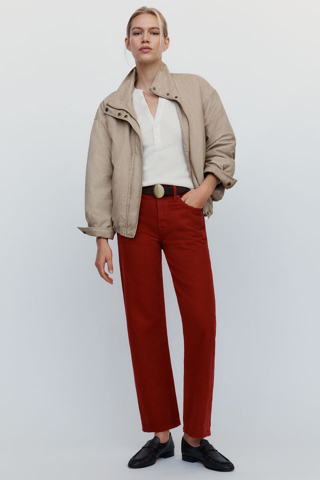 PISTOLA Lexi Mid Rise Bowed Straight Leg Jeans | Anthropologie