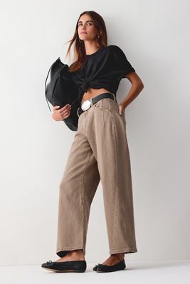 Pistola Kyra Hoch-Sitzende Gebogene Knöchel-Jeans
