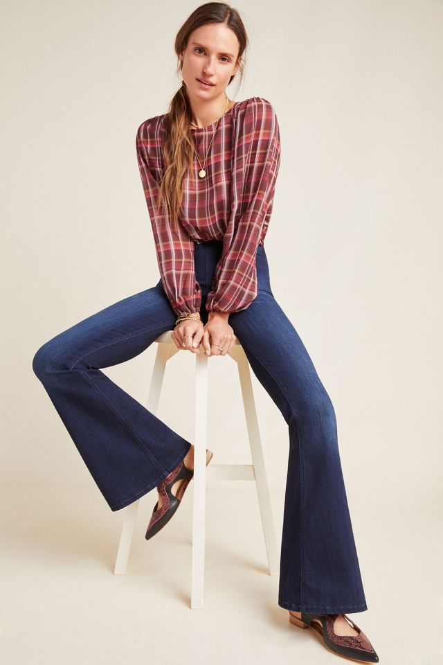 Ella Moss The Pull-On High-Rise Flare Jeans | Anthropologie