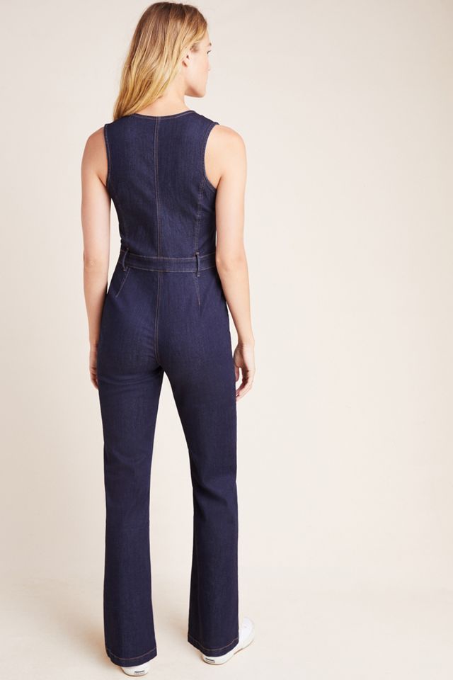 Ella Moss Button-Front Denim Jumpsuit #1