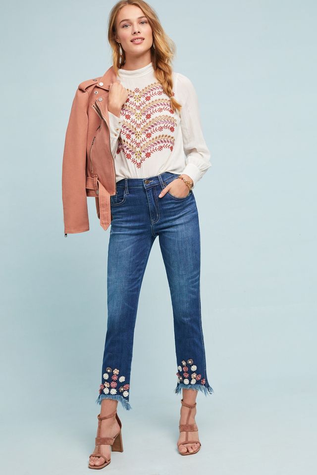 Jeans Ella Moss Le Droit Haut Hausse Cheville Anthropologie