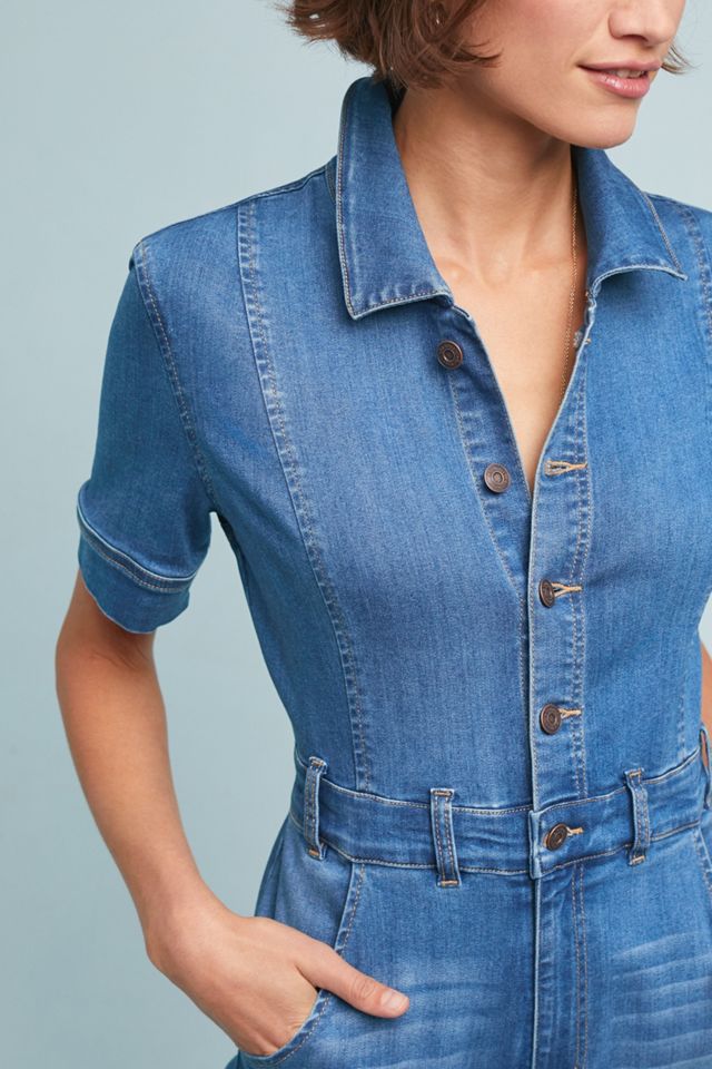 Ella Moss Collared Denim Jumpsuit #1