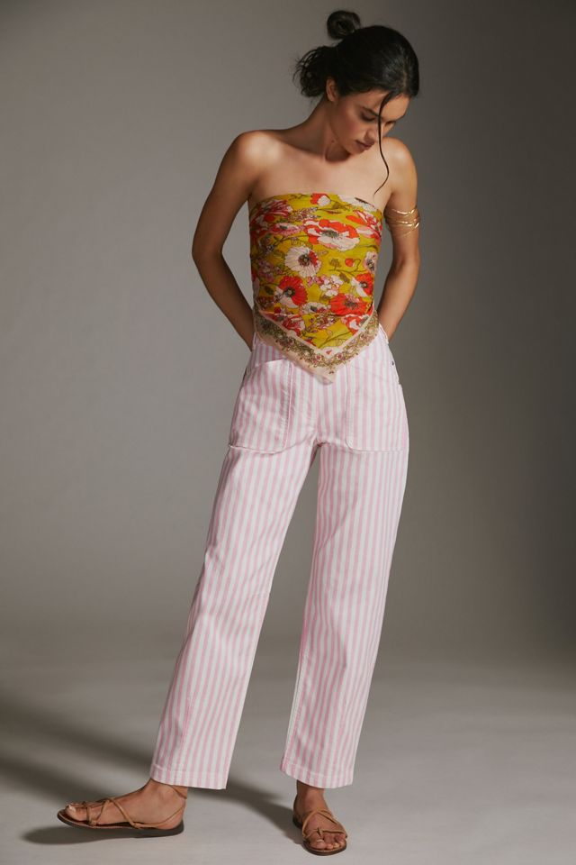 Maeve Tapered Stripe Pants | Anthropologie