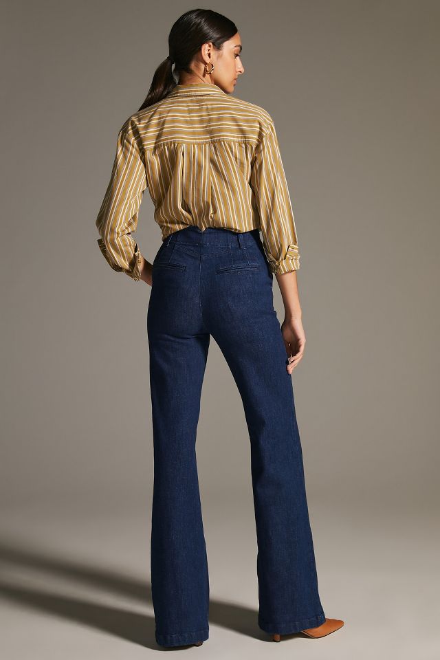 Maeve High-Rise Tailored Flare Jeans | Anthropologie