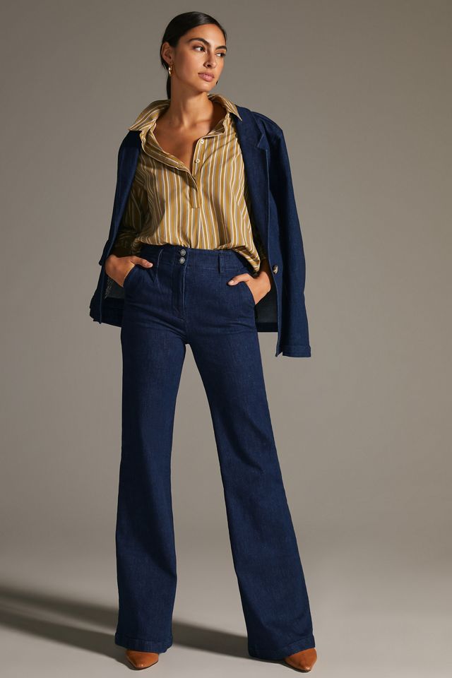 Maeve High-Rise Tailored Flare Jeans #1