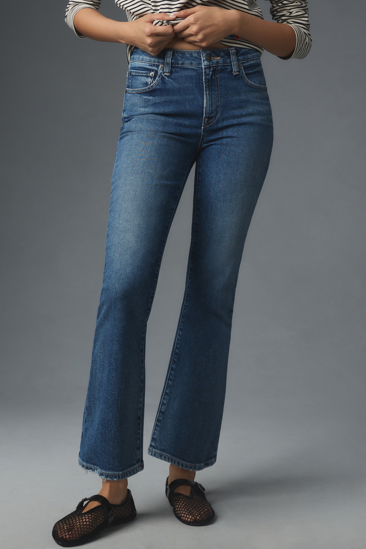 Edwin Lark Ankle Mid-Rise Crop Flare Jeans