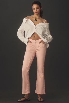 Edwin Lark Ankle Mid-rise Flare Jeans In Pink