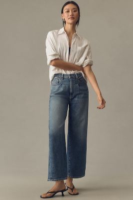 Edwin Melly High-rise Crop Wide-leg Jeans In Blue