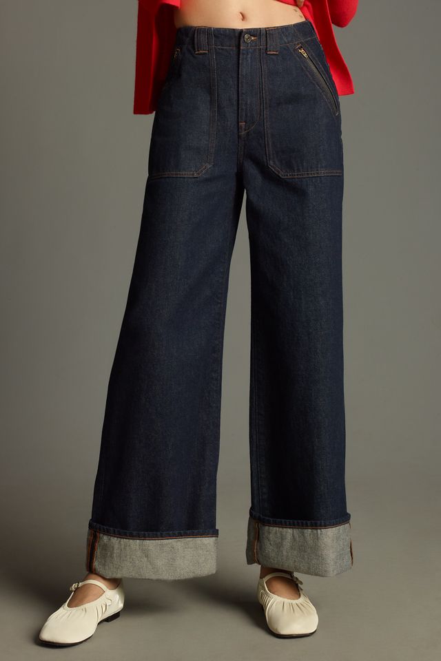 Edwin Rowan High-Rise Wide-Leg Cuffed Jeans | Anthropologie