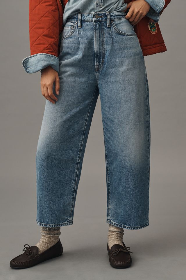 Edwin Melly Pleated High-Rise Crop Wide-Leg Jeans #1