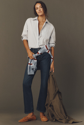 Edwin Lark Mid-rise Ankle Bootcut Jeans In Blue