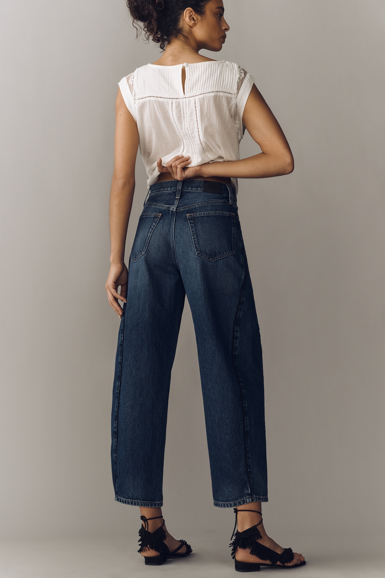 Edwin Andie High-Rise Crop Barrel Jeans