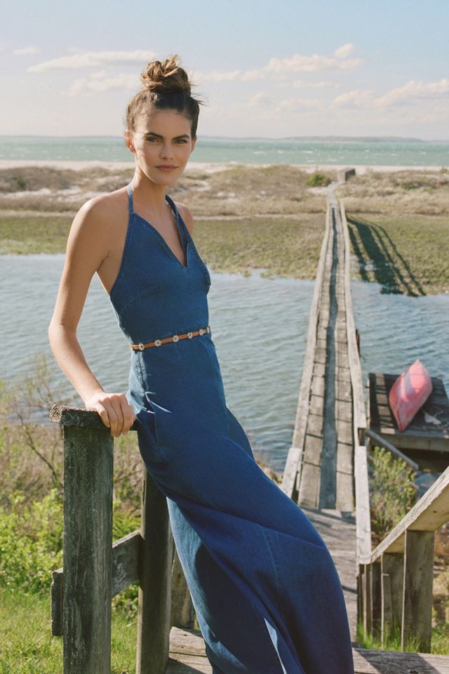 Halter Denim Jumpsuit #1