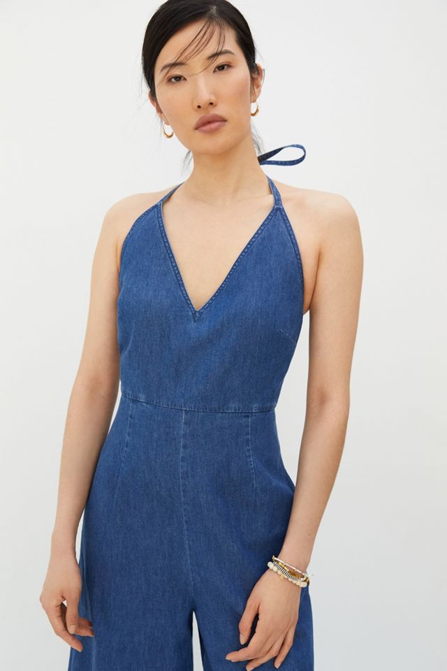 Halter Denim Jumpsuit #4