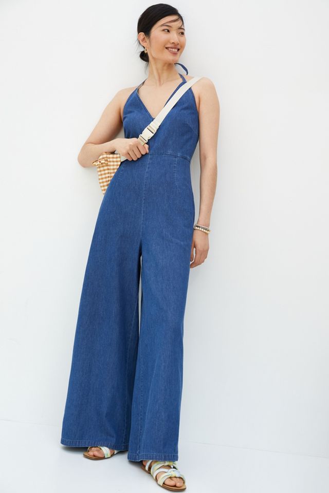 Halter Denim Jumpsuit #3