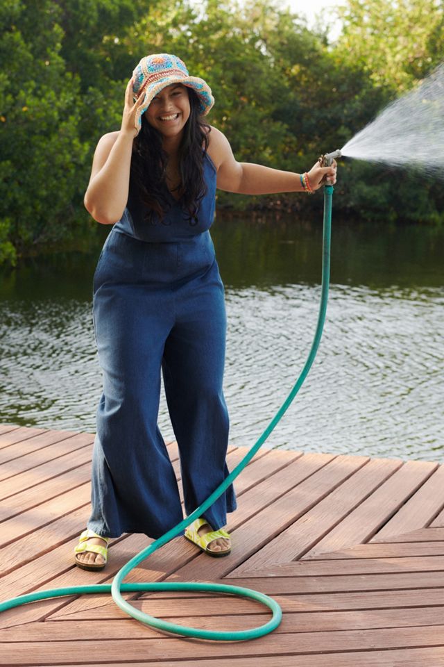 Halter Denim Jumpsuit #8