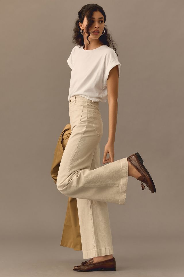 High Rise Wide Leg Sailor Jeans in Popcorn