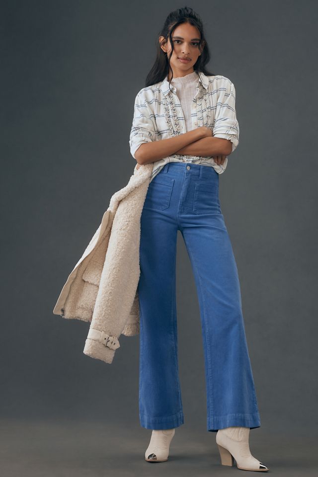 CORDUROY SAILOR JEANS Cord Wide Leg Boho Bohemian Culotte High